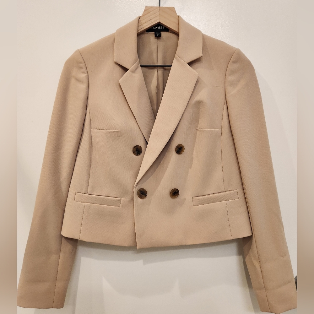 Express Double Breasted Cropped Blazer XSP